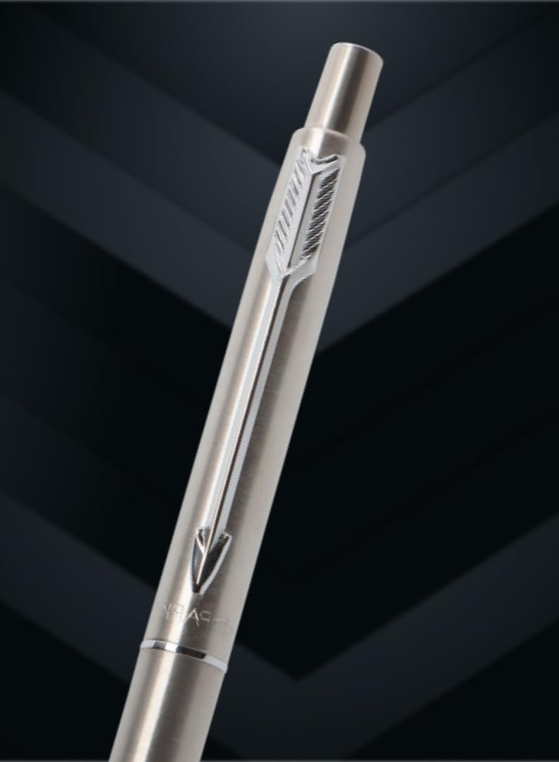 Parker Classic Stainless Steel Chrome Trim Ball Pen | Ink Color - Blue | Corporate Gift | Ideal For Professional Use - Image 3