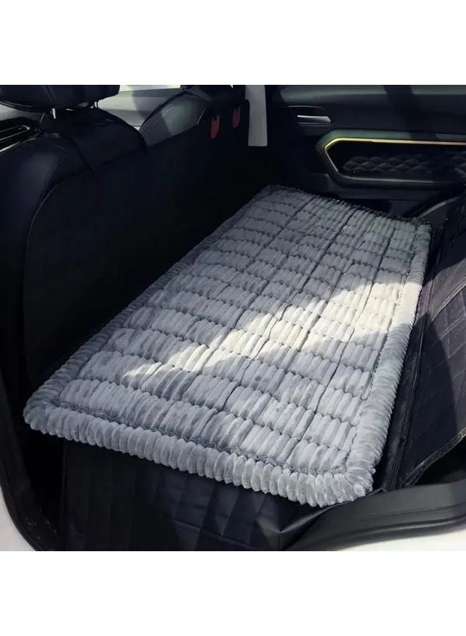 Gray Dog Car Seat Cushion Anti Slip Base Thickened Faux Sheepskin Cover Joint Support Machine Washable - Image 2