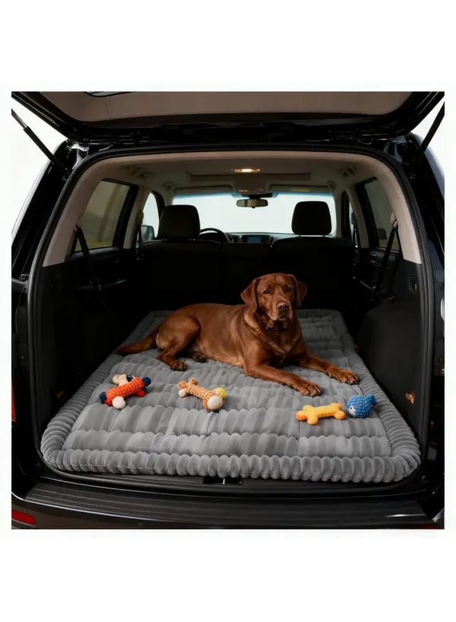 Gray Dog Car Seat Cushion Anti Slip Base Thickened Faux Sheepskin Cover Joint Support Machine Washable - Image 3
