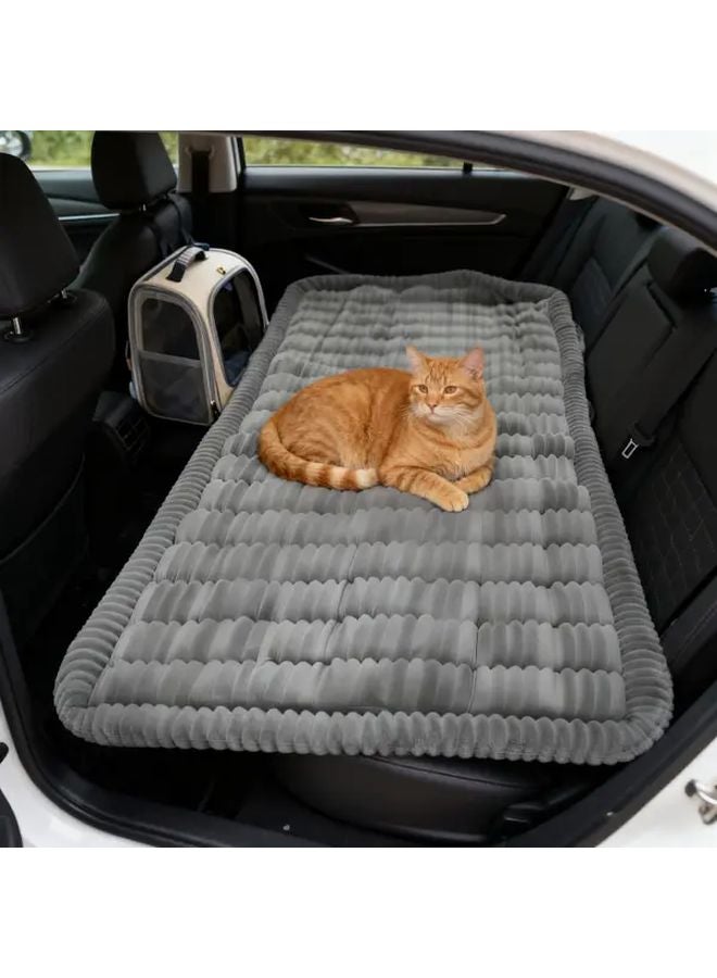 Gray Dog Car Seat Cushion Anti Slip Base Thickened Faux Sheepskin Cover Joint Support Machine Washable - Image 5