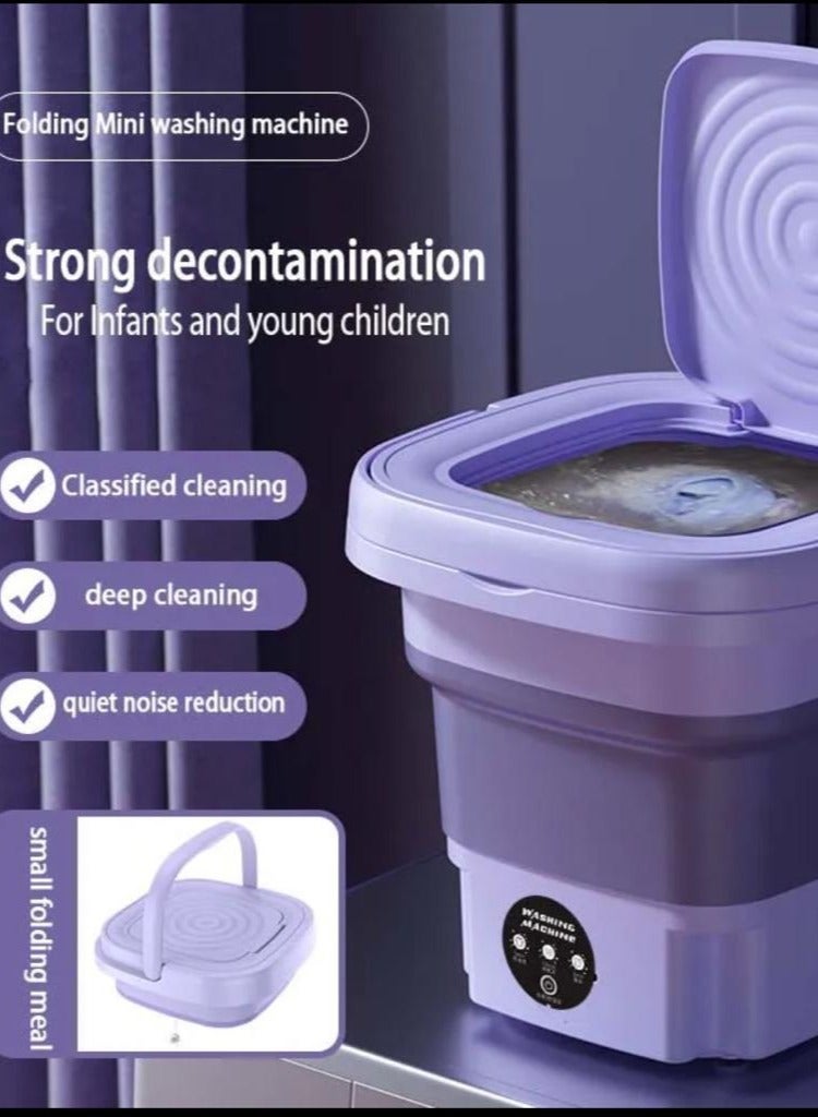 Portable Washing Machine  Mini Foldable Washing Machine Sterilization Dryer 8L for Baby Clothes, Underwear or Small Items  Apartment, Dorm, Camping, Travel RV Washing(B) - Image 2