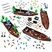 Barcaloo 194 Piece Building Bricks Accessories Kit Pirate Ship Parts Pieces Set with Boats Treasure Weapons Plants Wildlife Parts Building Block Accessory Set Compatible with Major Brands - Image 2