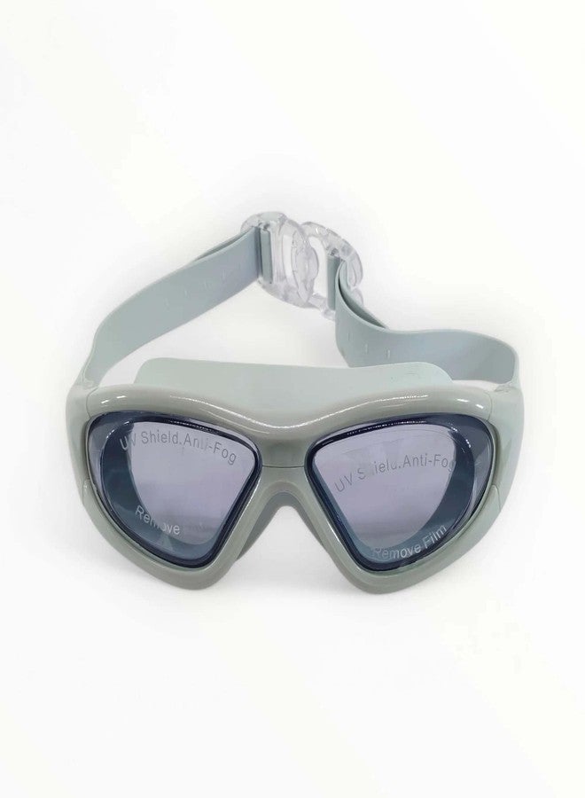 Spocco | Premium Big Frame Competition Pool Swim Goggles, Clear Lens & Wide-Vision Swimming Goggles with UV Protection, Anti-Fog Coating, Adjustable Strap for Kids, Youth & Adults | SG70-Gaey | 80 - Image 1