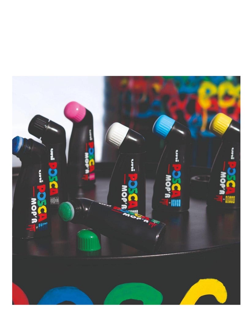 POSCA قلم طلاء دائم متعدد الأسطح بوسكا MOP’R PCM-22، طرف دائري XXL 3-19 مم، علبة من 8 ألوان متنوعة - Image 3