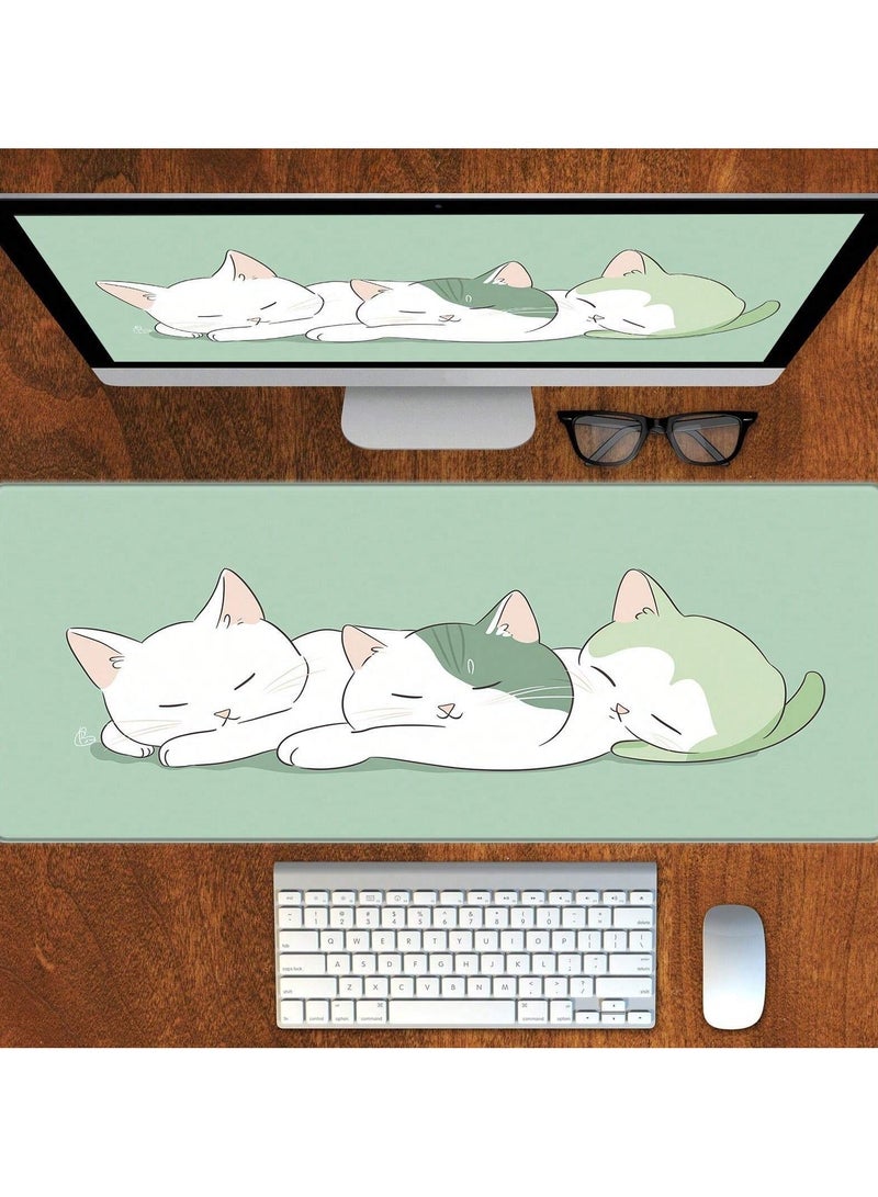 Stylish, Cat Designed Mouse Pad With Non-Slip Rubber Base, Size 900x400 mm - Image 3