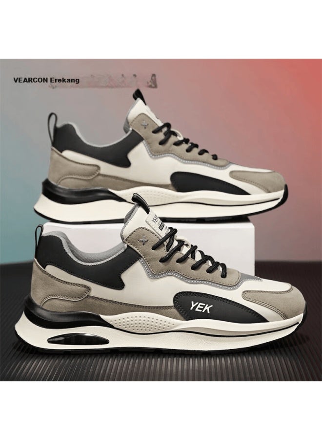 Yierkang Men's Trendy Versatile Sports Shoes Outdoor Lightweight Comfortable Casual Shoes Men Beige/light Brown Size 41