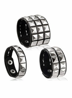 Punk Leather Stud Bracelet, studded armband for men Punk Rivet Bracelet Spike Rivet Cuff Bangle Unisex Metal Studded Wristband for Party Favors