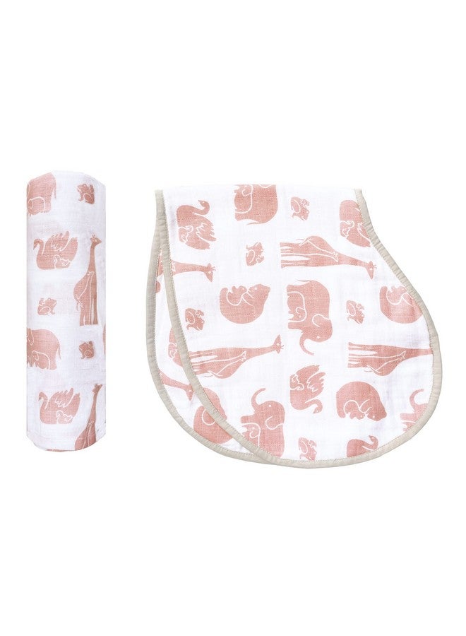 Masilo Swaddle & Burp Cloth Bib - Always Be My Baby, Pack Of 1, Beige - Image 1