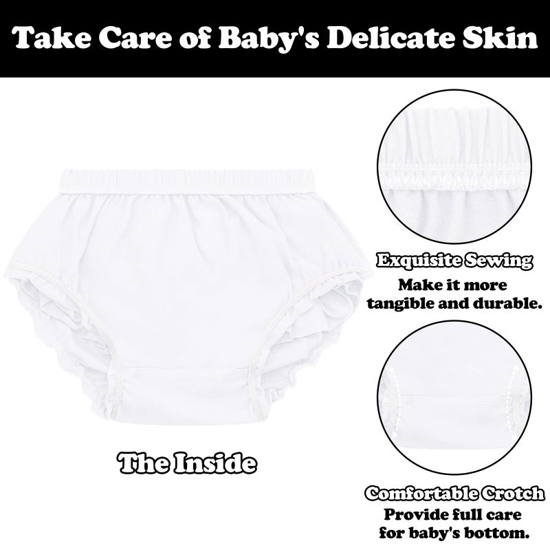 Sarfel Baby Bloomers Diaper Covers for Girls White Bloomers for Baby Girls Diaper Cover for Baby Girls Underwear Newborn Shorts - Image 5