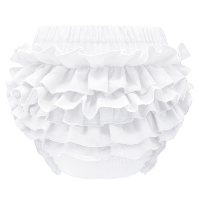 Sarfel Baby Bloomers Diaper Covers for Girls White Bloomers for Baby Girls Diaper Cover for Baby Girls Underwear Newborn Shorts - Image 1