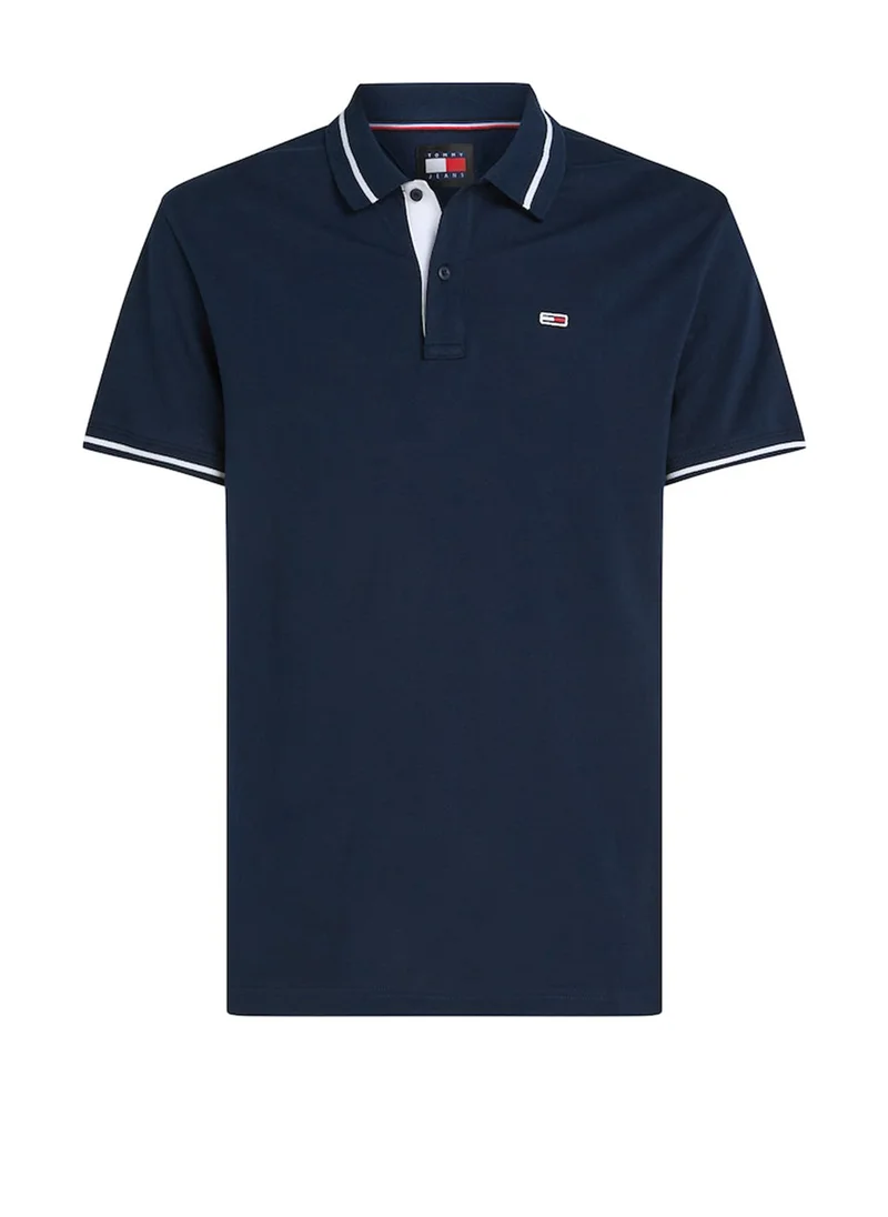 TOMMY JEANS Logo Regular Fit Tipped Polo