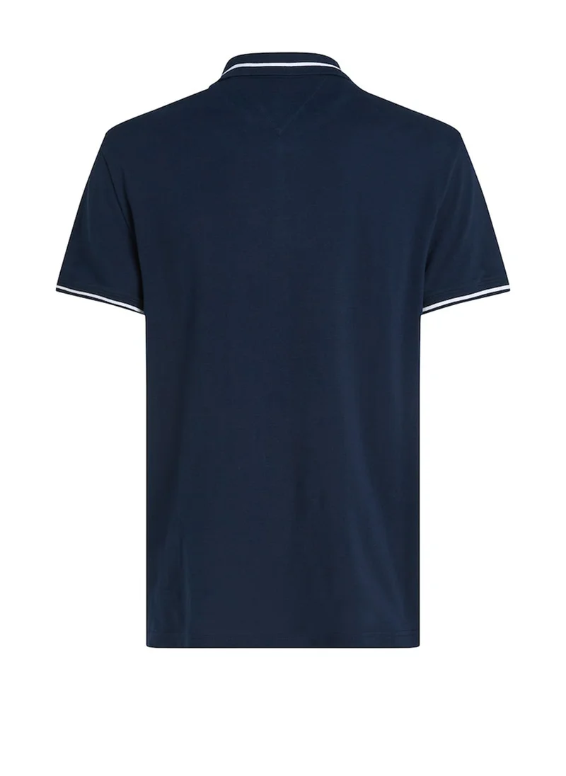 TOMMY JEANS Logo Regular Fit Tipped Polo