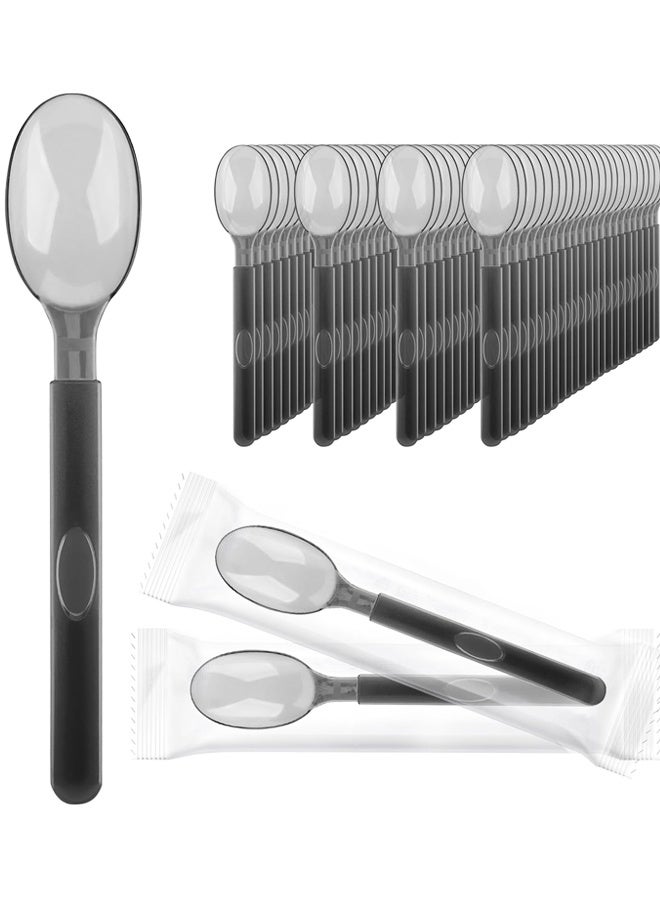 100pcs Plastic Spoons, Heavy Duty Spoon Cutlery Disposable Utensils Silverware Set for Party Bulk Wedding Birthday Holiday Family Gathering - Image 1