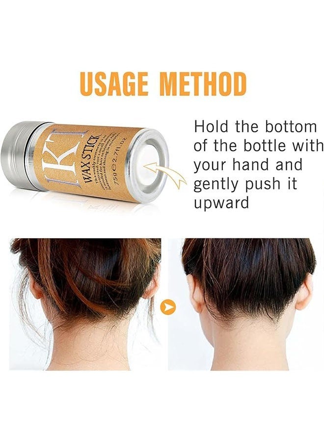 IKT Hair Wax Stick 75g with 3 Pcs Comb Set, Women Styling, Wigs and Broken Hair Finishing, Hair Tamer for Smoothing Flyaways and Taming Edge Frizz, Non Greasy, Hair Styling Stick - Image 3