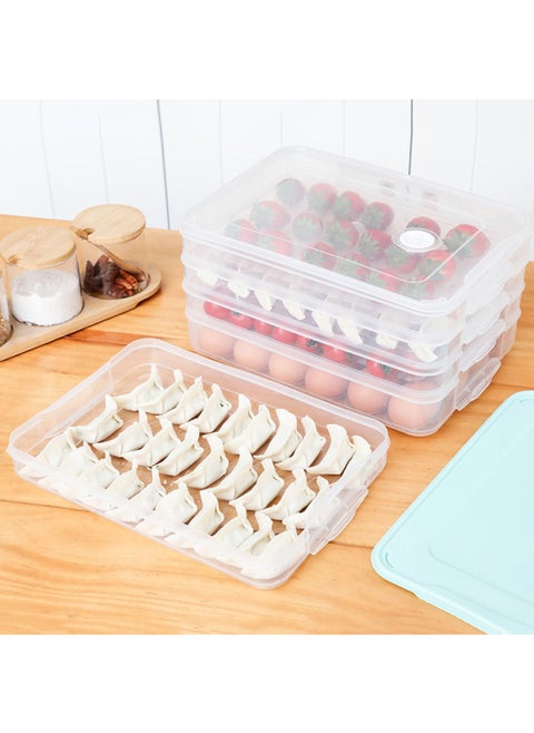 Multifunctional Dumpling Box Quick Freezing Water Dumpling Mixed Box Fridge Freshness Box Home Chicken Egg Dumpling Storage Box-Specifications:Upgraded Thick Transparent Color "32*23*5]-Color:Two Floors And One Cover