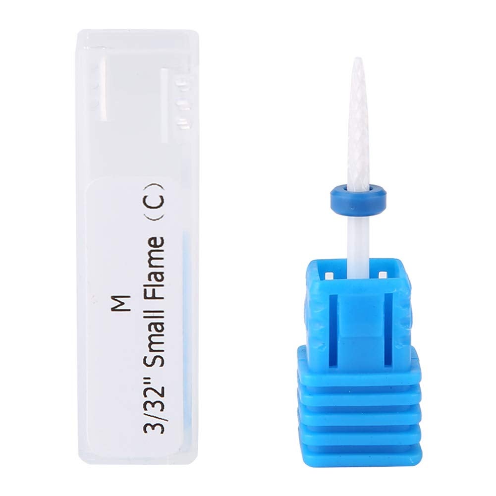 Ceramic Cuticle for Nails,Fire Arrow Nail Bit Cylinder Shape Grinding Head with Stainless Steel Stick Nail for Manicure Drills Machine (Fire Arrow)
