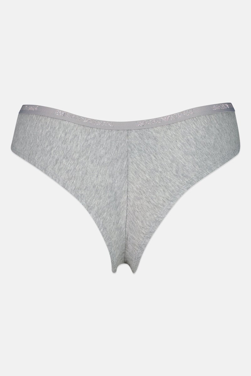EMPORIO ARMANI Women Brand Logo Panties, Grey - Image 3