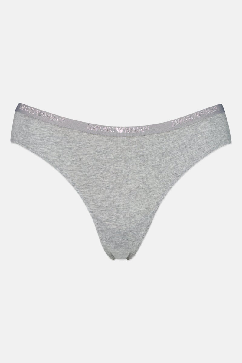 EMPORIO ARMANI Women Brand Logo Panties, Grey - Image 2