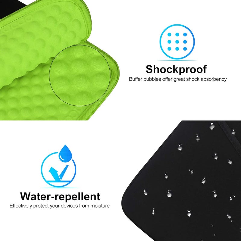 Lacdo حافظة آيباد ميني 7، حقيبة آيباد ميني، حافظة لوحي مضادة للصدمات لآيباد ميني 7، 6، 5، 4، 3، 2 / سامسونج جالاكسي تاب A7 لايت 8.7" / تاب A 8.0" حافظة آيباد ميني، أخضر/أسود - Image 3