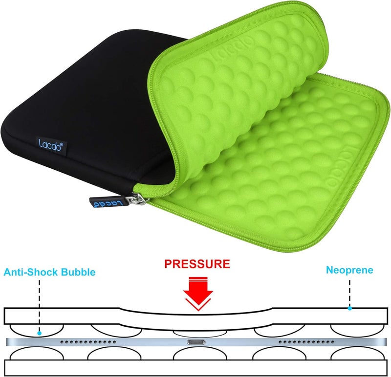 Lacdo حافظة آيباد ميني 7، حقيبة آيباد ميني، حافظة لوحي مضادة للصدمات لآيباد ميني 7، 6، 5، 4، 3، 2 / سامسونج جالاكسي تاب A7 لايت 8.7" / تاب A 8.0" حافظة آيباد ميني، أخضر/أسود - Image 2