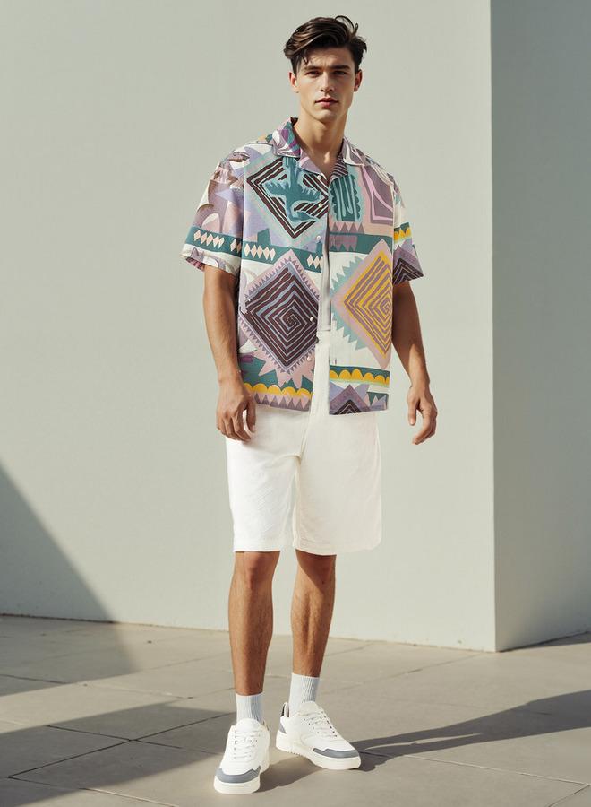 لي كوبر شورت جينز واسع من لي كوبر بنقوش وزر وجيوب - Image 2