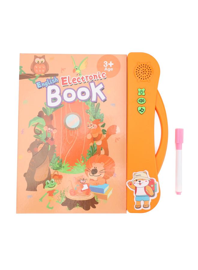 NIBEMINENT Kids English Sound Book 11 Educational Topics Clear Pictures Interactive Electronic Learning for Children Orange  - Image 1