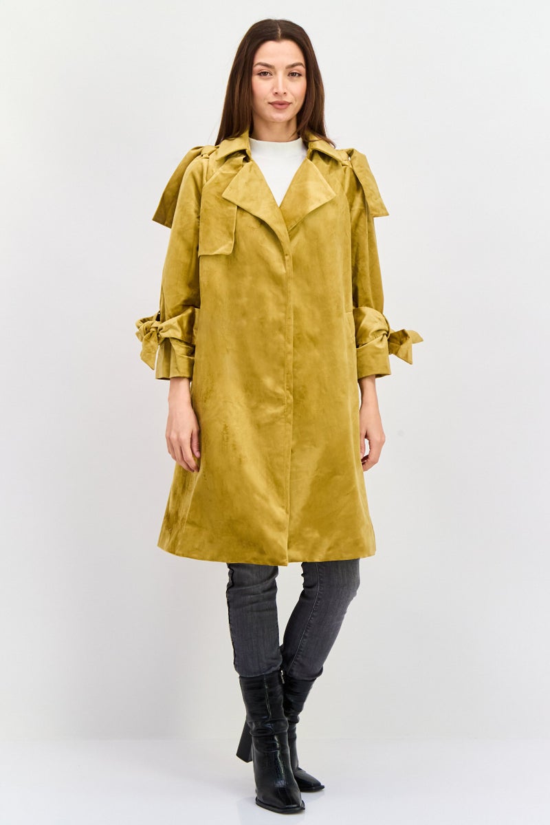 VERO MODA معطف ترينش نسائي مزود بحزام، زيتوني فاتح - Image 1