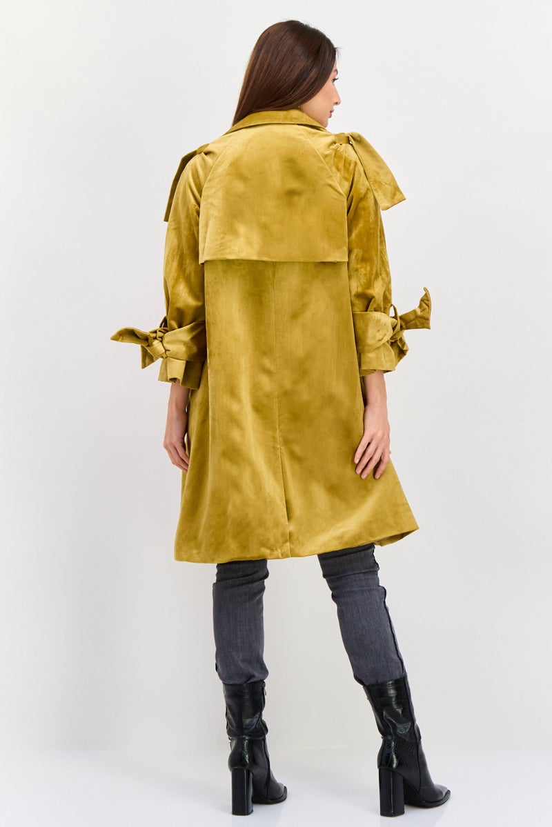 VERO MODA معطف ترينش نسائي مزود بحزام، زيتوني فاتح - Image 4