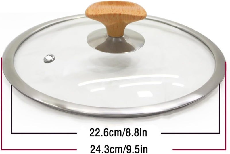 Saucepan Lid Tempered Glass Saucepan Casserole Frying pan Lid Replacement Glass Lids for Pans Pots and Casseroles with Bakelite Handle Pot Lid(23) - Image 2