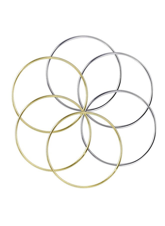 BronaGrand - 6Pcs 4 Inch Metal Hoops Metal Rings For Dream Catcher And Crafts(Gold And Silver) - Image 1