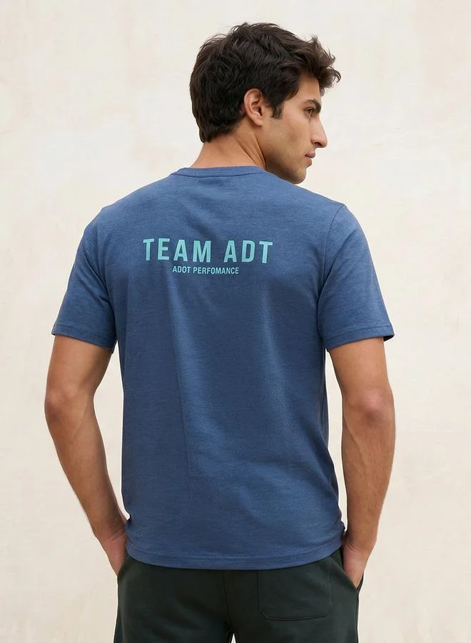 Splash Active BLUE Typographic Print Performance T-shirt for Men | Best Price UAE
