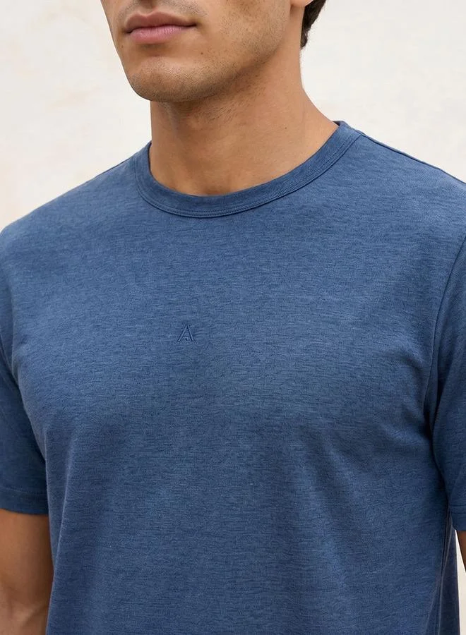 Splash Active BLUE Typographic Print Performance T-shirt for Men | Best Price UAE