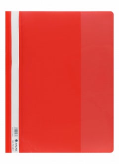 ATLAS 12-Piece Flat Clear View Folder File Red 