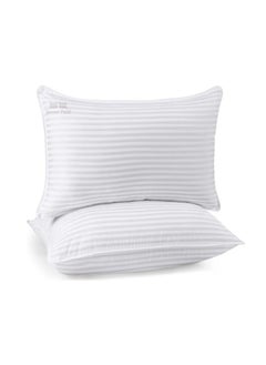 Comfy COMFY COTTON WHITE SET OF 2 HOTEL STRIPE HYPOALLERGENIC LUXURY COLLECTION PILLOW  - Image 1