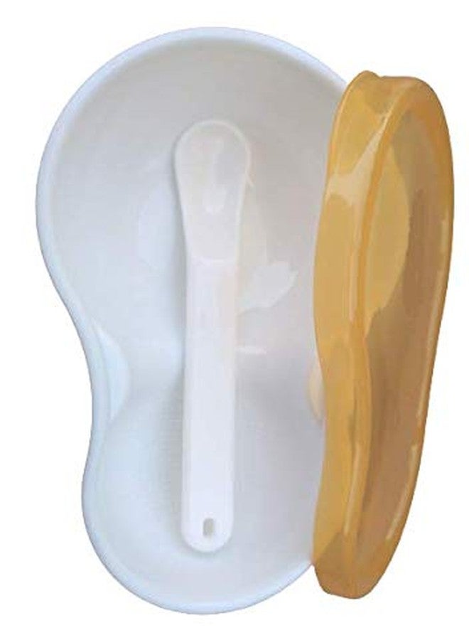 Lappu Baby Travel Time Feeding Food Storage Container Unbreakable Portable Dispenser Bowl with Spoon Baby Food Serve Bowl And Baby Food Feeder Fruit Nibbler With Bib All in One Pack (Yellow) - Image 2