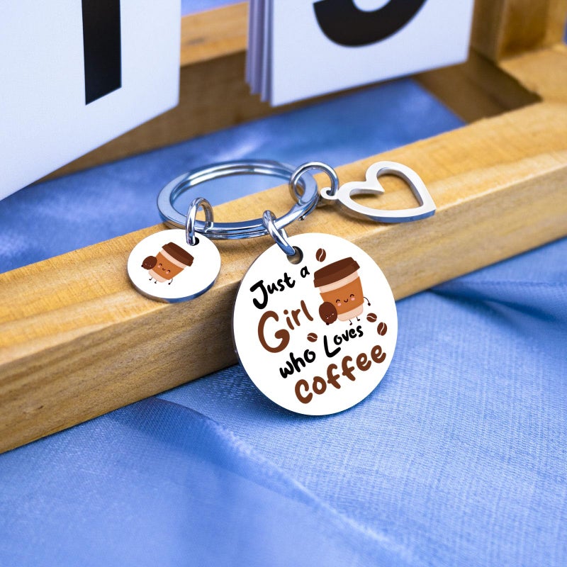Coffee Keychain Gifts for Girls Women Gifts for Coffees Lovers Cute Drinker Gift Ideas for Sister Best Friends Bestie Christmas Birthday Gift for Her- Just A Girl Who Loves Coffee - Image 5