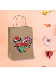 PRINTSHOP4ME Pack of 10 Nurse Day Kraft Brown Paper Bags With Twisted Paper Handle Eco-Friendly Bags - Perfect for International Nurses Day and Nurses Week Gifts  - Image 2