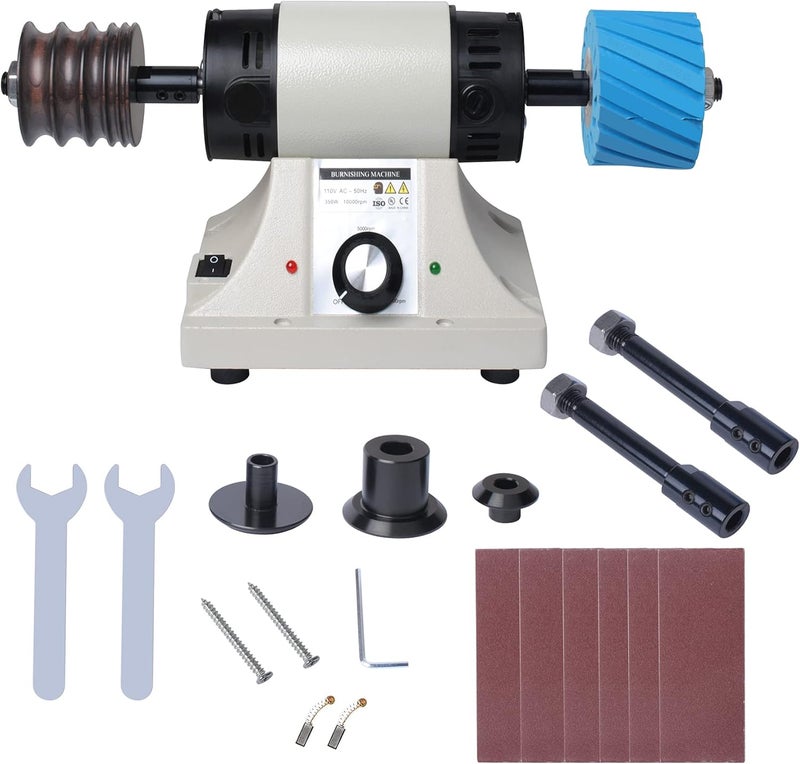 Podoy Leather Polishing Burnishing Machine, Leather Edge Grinding Kit Adjustable Rosewood Grinding Head Sander Buffing Motor for All Vegetable Tanned Leather 8000rpm 110V - Image 5