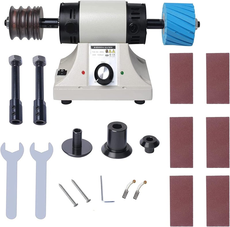 Podoy Leather Polishing Burnishing Machine, Leather Edge Grinding Kit Adjustable Rosewood Grinding Head Sander Buffing Motor for All Vegetable Tanned Leather 8000rpm 110V - Image 1