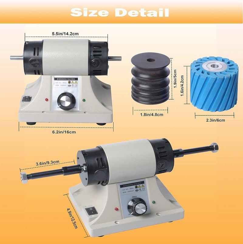 Podoy Leather Polishing Burnishing Machine, Leather Edge Grinding Kit Adjustable Rosewood Grinding Head Sander Buffing Motor for All Vegetable Tanned Leather 8000rpm 110V - Image 4