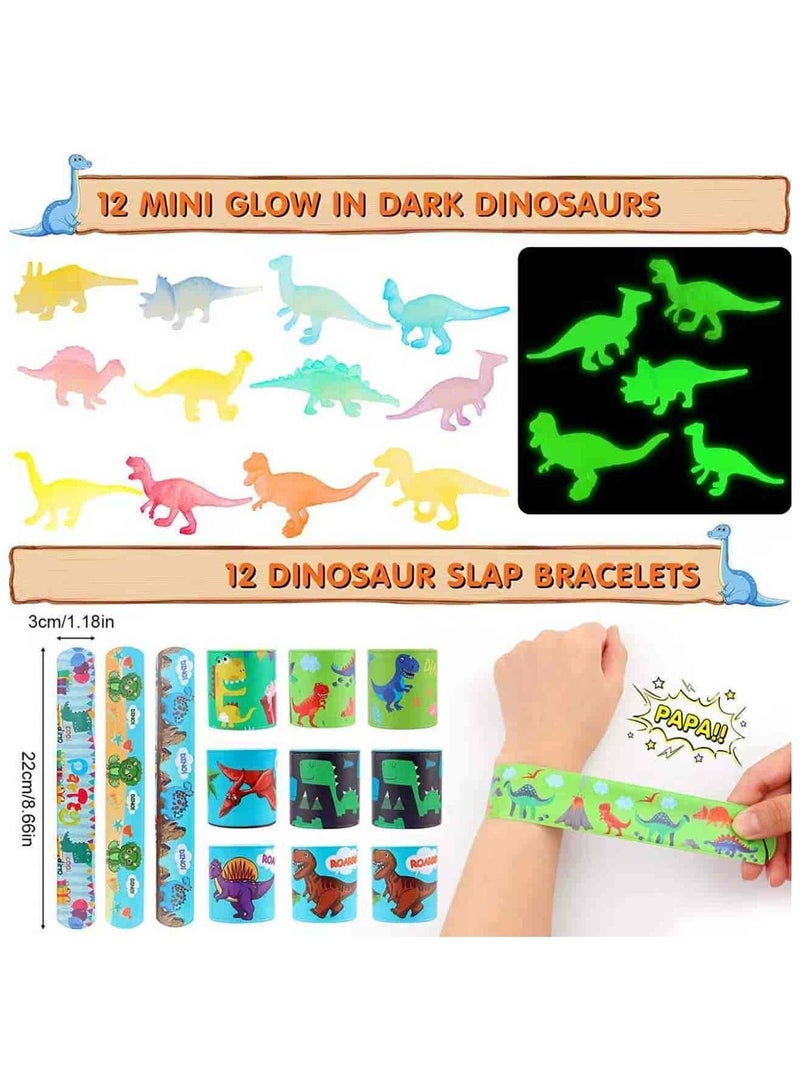 Aideli 134PCS Dinosaur Party Favors for 12 Kids – Dino Birthday Goodie Bags, Keychains, Rings, Toys, Stickers, Dino Eggs – Party Supplies for Boys & Girls - Image 2