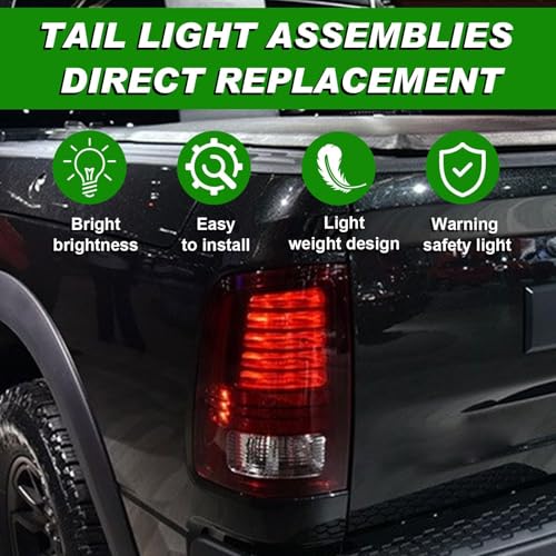 Lochnchn LED Tail Lights Compatible With 2013-2018 Dodge Ram 1500 2500 3500 Driver and Passenger Side Taillights Replace 68093081AB, 68093081AC, CH2800202 - Image 5