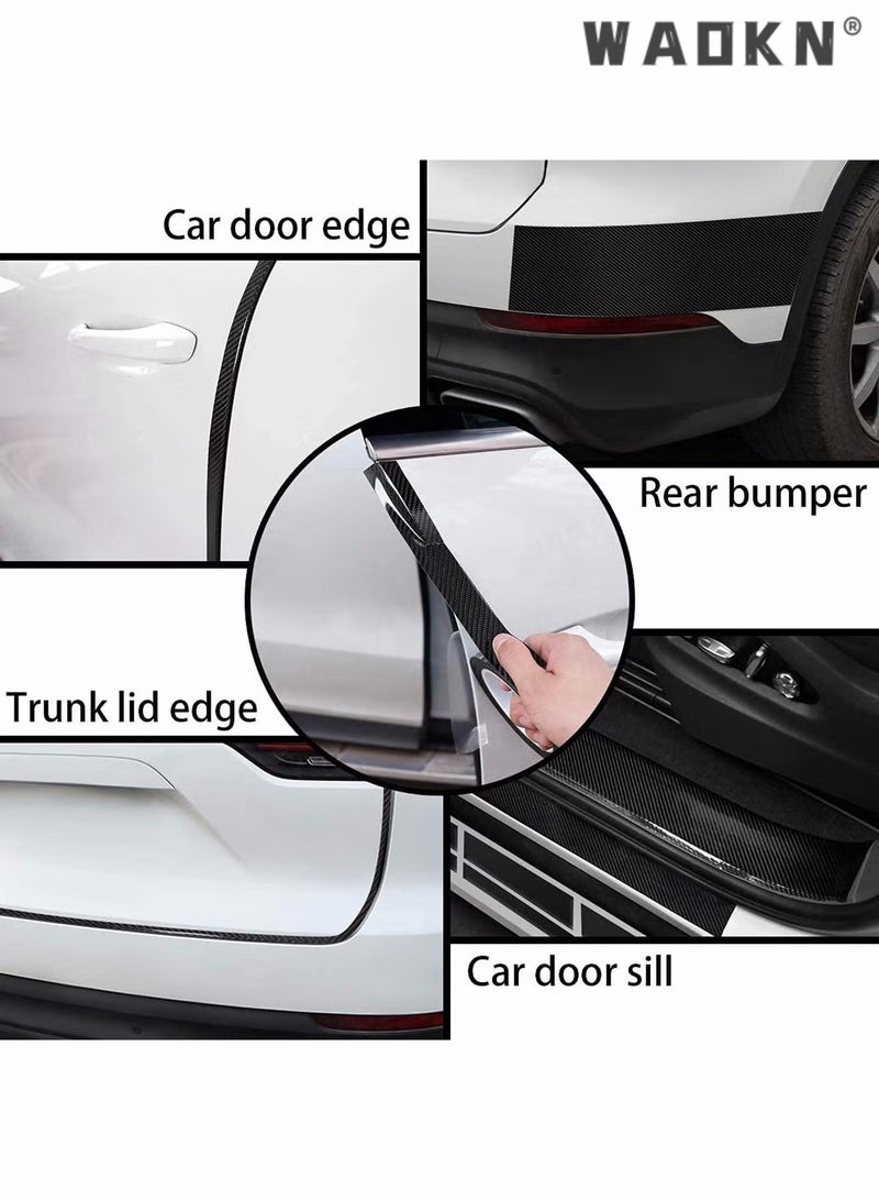WAOKN Car Door Edge Guards, Scratch Cover Sill Protector Bumper Protector 5D Carbon Fiber Car Wrap Film Automotive Self-Adhesive Anti-Collision Film Fits for Most Cars (1.2In x 33Ft, Black)  - Image 5