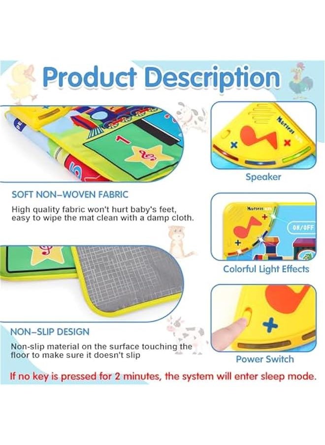 Generic - Floor Piano Mat for Toddlers 1-3 with 34 Music Sounds Educational Baby Musical Toys Toddler Toys Age 1-2 Sensory Interactive Learning Toys for 1 2 3 Year Old Boy Girl Birthday Gifts - Image 1