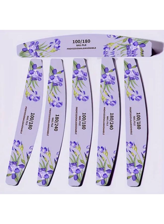 12PCS 100 180 Grit Wood Chip Nail Files Professional Manicure Pedicure Tools - Image 1