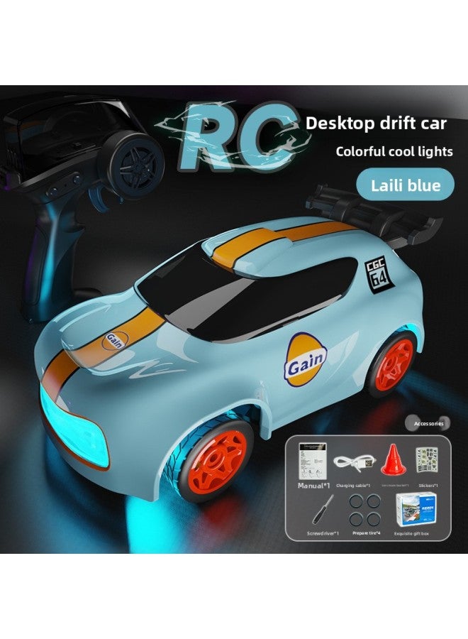 Cross-Border Mini Remote Control Four-Wheel Drive Drift Car 1:64 Ultra-Small Remote Control High-Speed Racing Car Cool Light Toy Car 