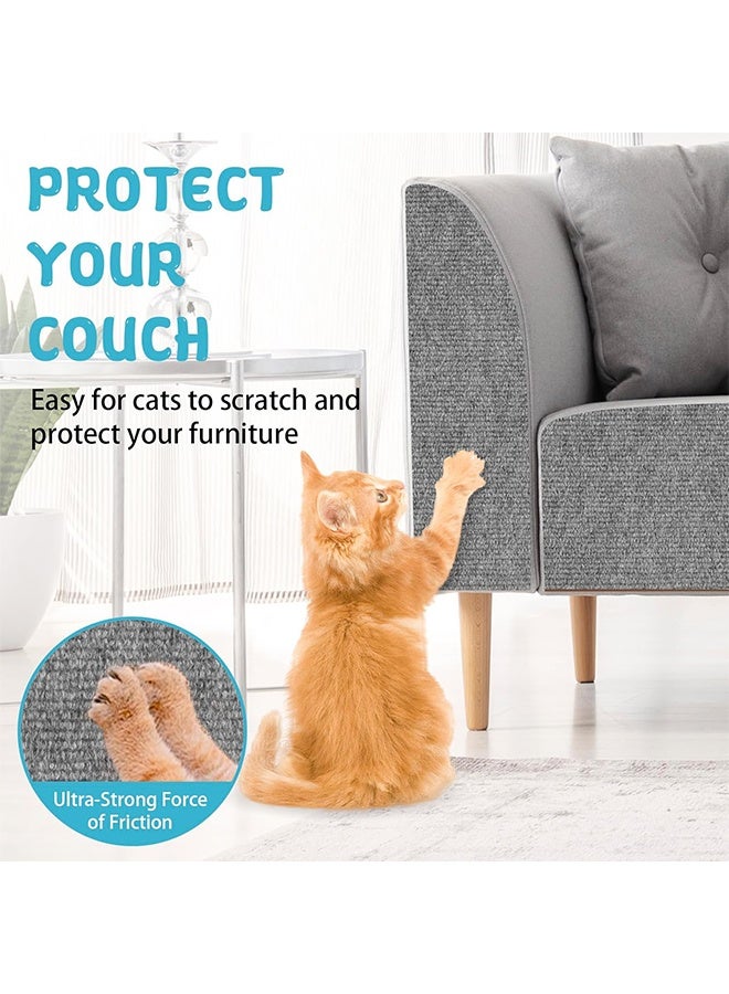 Climbing Cat Scratcher Mat Trimmable Cat Scratching Post Carpet 78.7’’x15.8’’ Self Adhesive Carpet Mat Pad Replacement for Cat Tree Shelves Post Couch Wall Furniture Steps DIY Protector (Light Gray) - Image 2