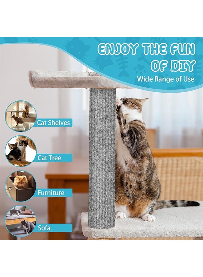 Climbing Cat Scratcher Mat Trimmable Cat Scratching Post Carpet 78.7’’x15.8’’ Self Adhesive Carpet Mat Pad Replacement for Cat Tree Shelves Post Couch Wall Furniture Steps DIY Protector (Light Gray) - Image 3
