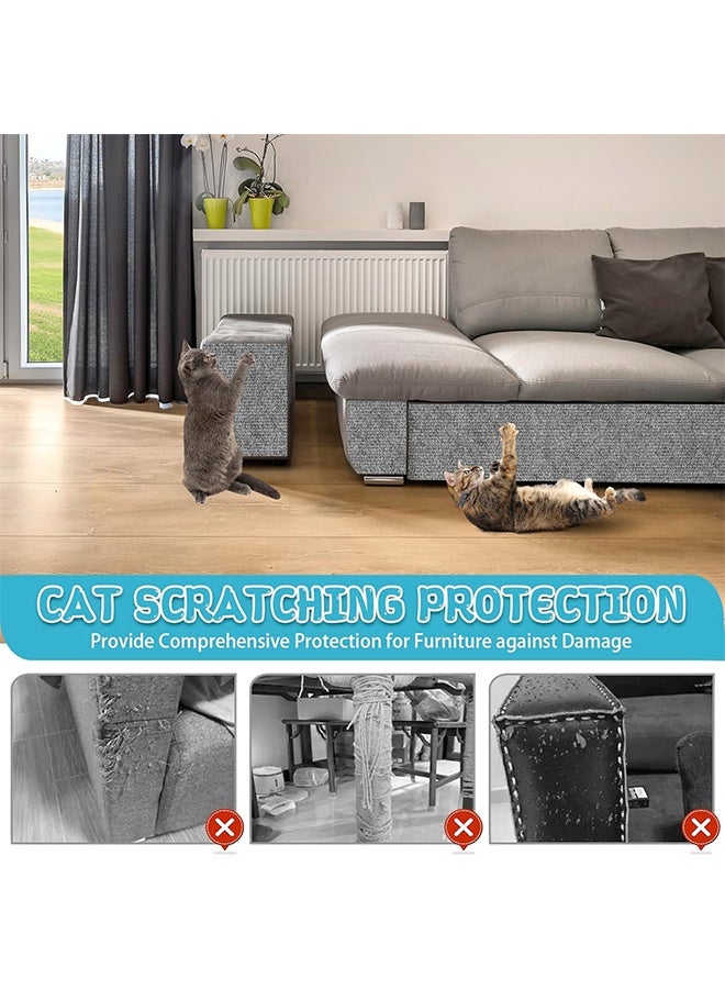 Climbing Cat Scratcher Mat Trimmable Cat Scratching Post Carpet 78.7’’x15.8’’ Self Adhesive Carpet Mat Pad Replacement for Cat Tree Shelves Post Couch Wall Furniture Steps DIY Protector (Light Gray) - Image 5