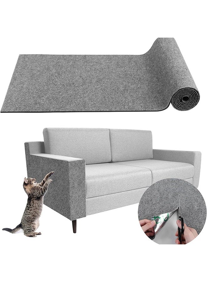 Climbing Cat Scratcher Mat Trimmable Cat Scratching Post Carpet 78.7’’x15.8’’ Self Adhesive Carpet Mat Pad Replacement for Cat Tree Shelves Post Couch Wall Furniture Steps DIY Protector (Light Gray) - Image 1